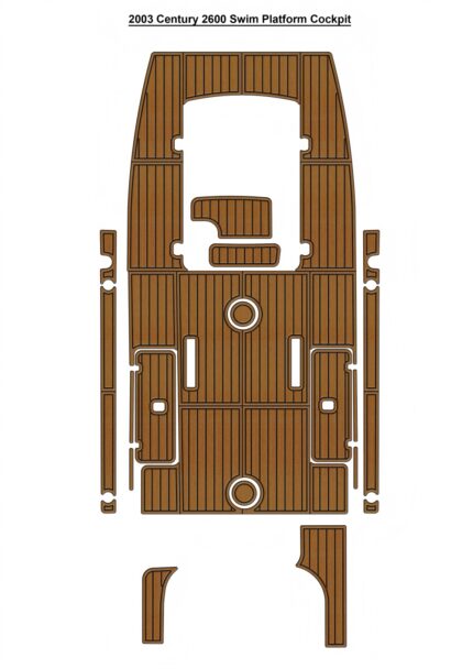 2003 Century 2600 Swim Platform Cockpit Pad Boat EVA Foam Faux Teak Deck Floor Mat SeaDek MarineMat Gatorstep Style Self Adhesive