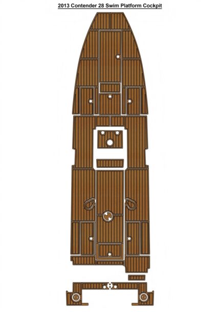 2013 Contender 28 Swim Platform Cockpit Pad Boat EVA Foam Faux Teak Deck Floor Mat SeaDek MarineMat Gatorstep Self Adhesive