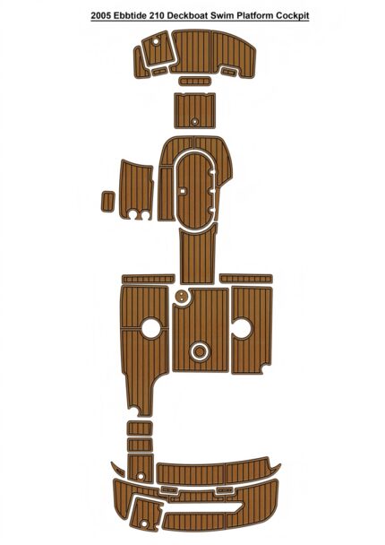 2005 Ebbtide 210 Deckboat Swim Platform Cockpit Pad Boat EVA Foam Faux Teak Deck Floor Mat SeaDek MarineMat Gatorstep Style Self Adhesive