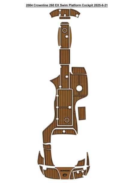 2004 Crownline 260 EX Swim Platform Cockpit Pad Boat EVA Foam Faux Teak Deck Floor Mat SeaDek MarineMat Gatorstep Style Self Adhesive