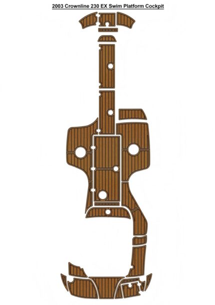 2003 Crownline 230 EX Swim Platform Cockpit Pad Boat EVA Foam Faux Teak Deck Floor Mat SeaDek MarineMat Gatorstep Style Self Adhesive