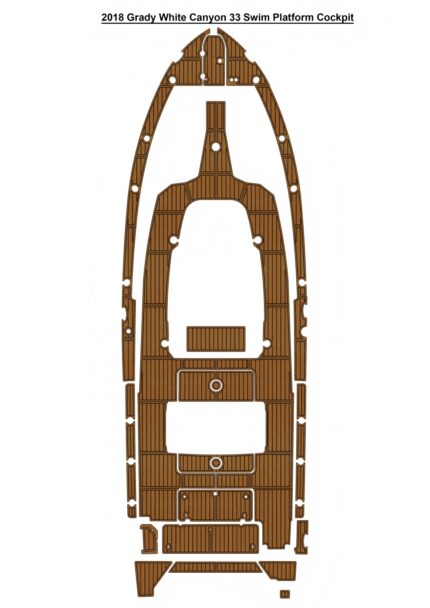 2018 Grady White Canyon 33 Swim Platform Cockpit Pad Boat EVA Foam Faux Teak Deck Floor Mat SeaDek MarineMat Gatorstep Self Adhesive