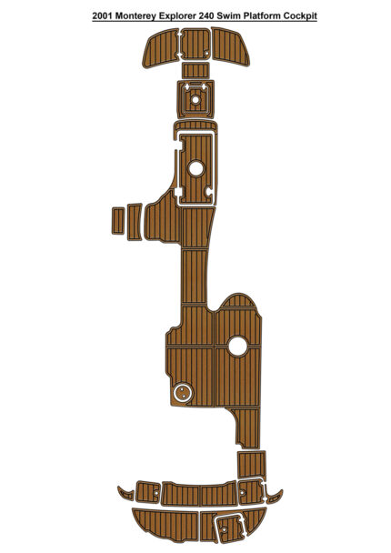 2001 Monterey Explorer 240 Swim Platform Cockpit Pad Boat EVA Foam Faux Teak Deck Floor Mat Seadek MarineMat Gatorstep Style Self Adhesive