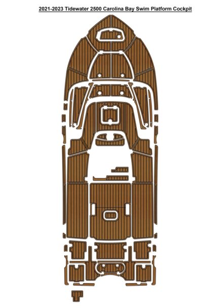 2021-2023 Tidewater 2500 Carolina Bay Swim Platform Cockpit Pad Boat EVA Foam Faux Teak Deck Floor Mat SeaDek MarineMat Gatorstep Style Self Adhesive