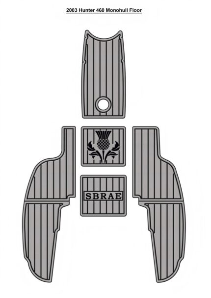 2003 Hunter 460 Monohull Cockpit Pad Boat EVA Foam Faux Teak Deck Floor Mat SeaDek MarineMat Gatorstep Self Adhesive