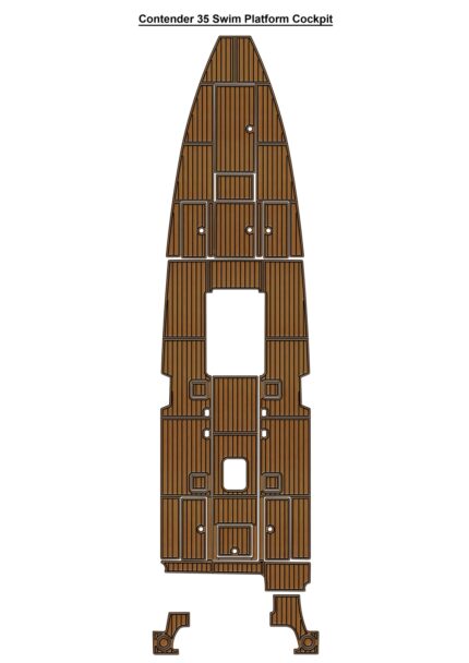 Contender 35 Swim Platform Cockpit Pad Boat EVA Foam Faux Teak Deck Floor Mat SeaDek MarineMat Gatorstep Self Adhesive