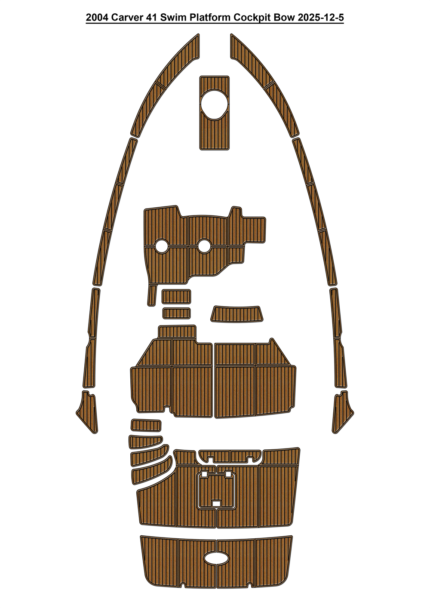 2004 Carver 41 Swim Platform Cockpit Bow Pad Boat EVA Foam Faux Teak Deck Floor Mat SeaDek MarineMat Gatorstep Self Adhesive