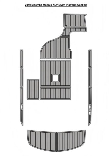 2010 Moomba Mobius XLV Swim Platform Cockpit Pad Boat EVA Foam Faux Teak Deck Floor Mat SeaDek Self Adhesive