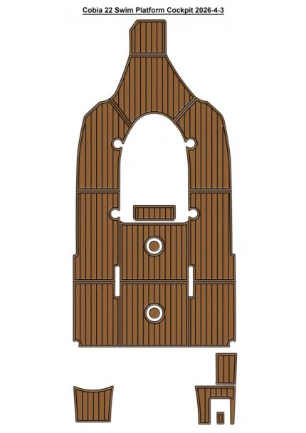 Cobia 22 Swim Platform Cockpit Pad Boat EVA Foam Faux Teak Deck Floor Mat SeaDek Style Self Adhesive