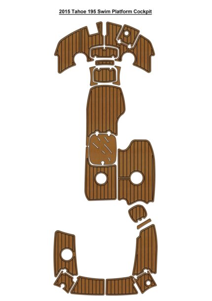 2015 Tahoe 195 Swim Platform Cockpit Pad Boat EVA Foam Faux Teak Deck Floor Mat SeaDek Self Adhesive