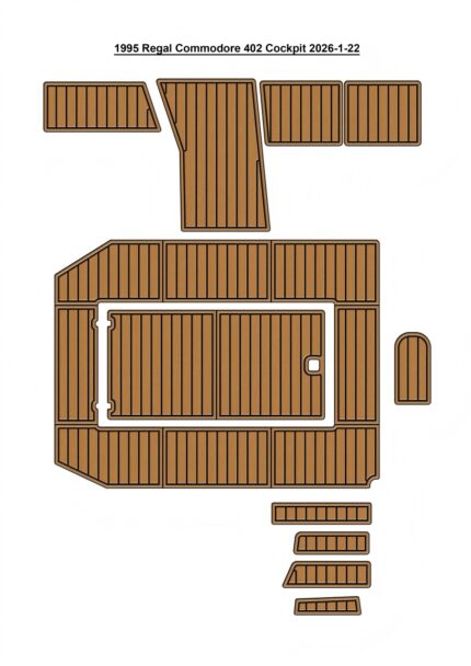 1995 Regal Commodore 402 Cockpit Boat EVA Foam Teak Floor Pad SeaDek MarineMat Style Self Adhesive