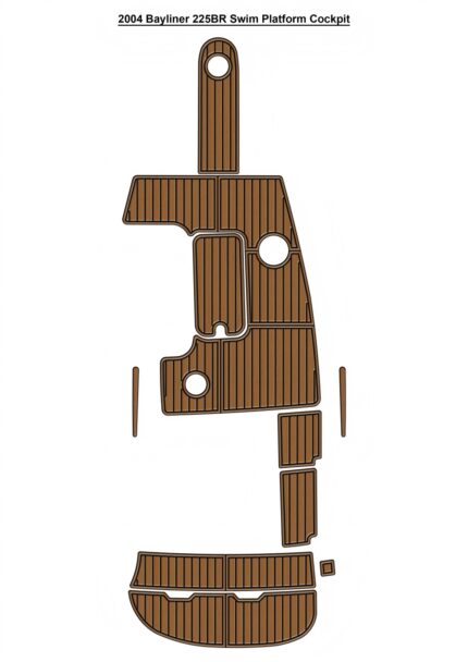 2004 Bayliner 225BR Swim Platform Cockpit Boat Pad EVA Foam Faux Teak Deck Floor Mat Seadek MarineMat Gatorstep Style Self Adhesive