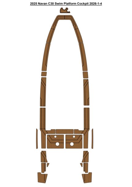 2025 Navan C30 Swim Platform Cockpit Pad Boat EVA Foam Faux Teak Deck Floor Mat SeaDek Style Self Adhesive