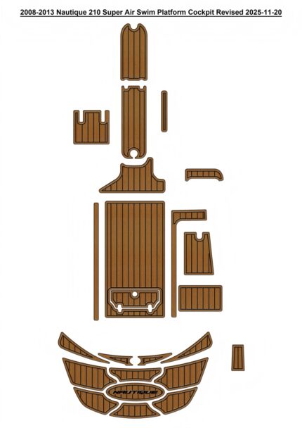 2008-2013 Nautique 210 Super Air Swim Platform Cockpit Pad Boat EVA Foam Faux Teak Deck Floor Mat SeaDek Self Adhesive