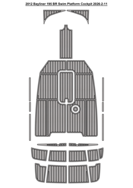 2012 Bayliner 195 BR Swim Platform Cockpit Boat Pad EVA Foam Faux Teak Deck Floor Mat Seadek MarineMat Gatorstep Style Self Adhesive