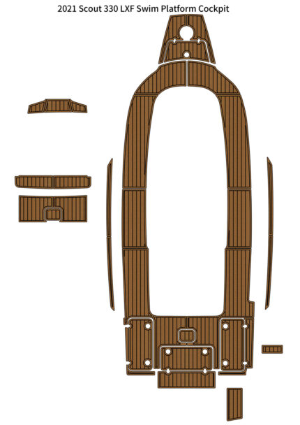 2021 Scout 330 LXF Swim Platform Cockpit Pad Boat EVA Foam Fuax Teak Deck Floor Mat Seadek MarineMat Gatorstep Style Self Adhesive