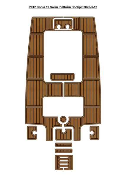 2012 Cobia 19 Swim Platform Cockpit Pad Boat EVA Foam Faux Teak Deck Floor Mat Seadek Gatorstep Style Self Adhesive