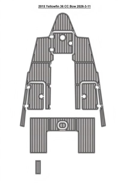 2015 Yellowfin 36 CC Bow Pad Boat EVA Foam Faux Teak Deck Floor Mat Seadek Gatorstep Style Self Adhesive