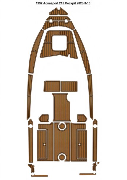 1997 Aquasport 215 Cockpit Pad Boat EVA Foam Faux Teak Deck Floor Mat Seadek Gatorstep Style Self Adhesive