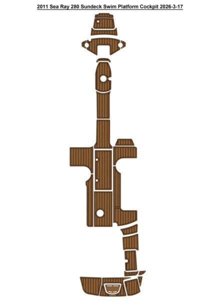 2011 Sea Ray 280 Sundeck Swim Platform Cockpit Boat EVA Faux Flooring Pad Mat SeaDek MarineMat Gatorstep Style Self Adhesive