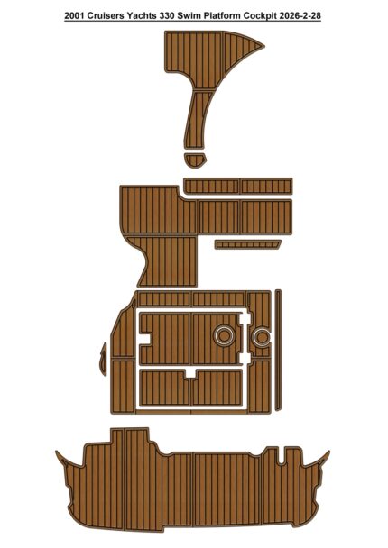 2001 Cruisers Yachts 330 Swim Platform Cockpit Pad Boat EVA Foam Fuax Teak Deck Floor Mat Seadek MarineMat Gatorstep Style Self Adhesive