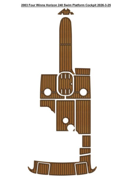 2003 Four Winns 240 Horizon Swim Platform Cockpit Pad Boat EVA Foam Faux Teak Deck Floor Mat SeaDek MarineMat Gatorstep Style Self Adhesive