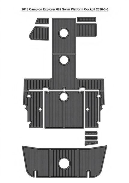 2018 Campion Explorer 682 Swim Platform Cockpit Pad Boat EVA Foam Teak Deck Mat Seadek MarineMat Gatorstep Style Self Adhesive