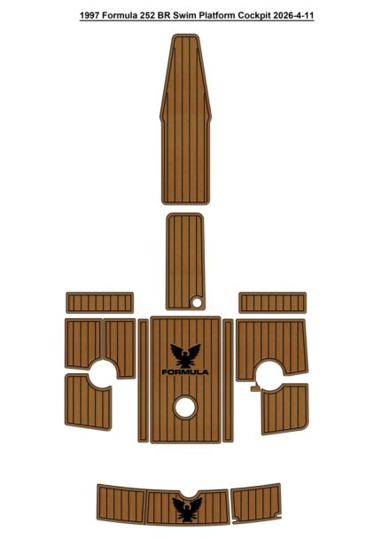 1997 Formula 252 BR Swim Platform Cockpit Pad Boat EVA Foam Fuax Teak Deck Floor Mat Seadek MarineMat Gatorstep Style Self Adhesive