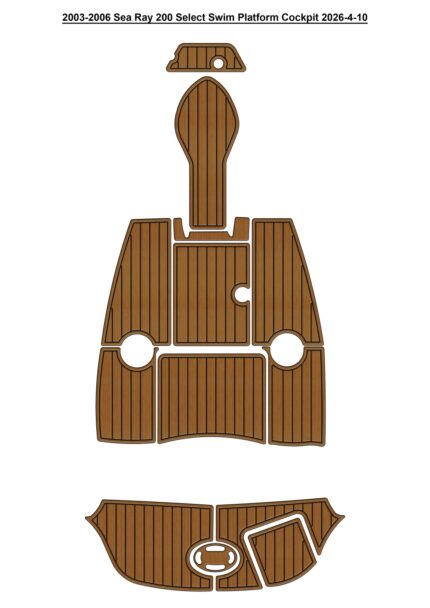 2003-2006 Sea Ray 200 Select Swim Platform Cockpit Pad Boat EVA Foam Faux Teak Deck Floor Mat SeaDek Gatorstep Style Self Adhesive