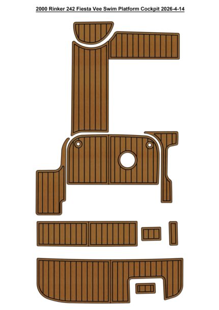 2000 Rinker 242 Fiesta Vee Swim Platform Cockpit Boat EVA Faux Flooring Pad Mat SeaDek MarineMat Gatorstep Style Self Adhesive