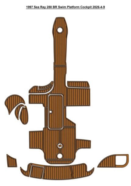 1997 Sea Ray 280 BR Swim Platform Cockpit Pad Boat EVA Foam Faux Teak Deck Floor Mat SeaDek Gatorstep Style Self Adhesive