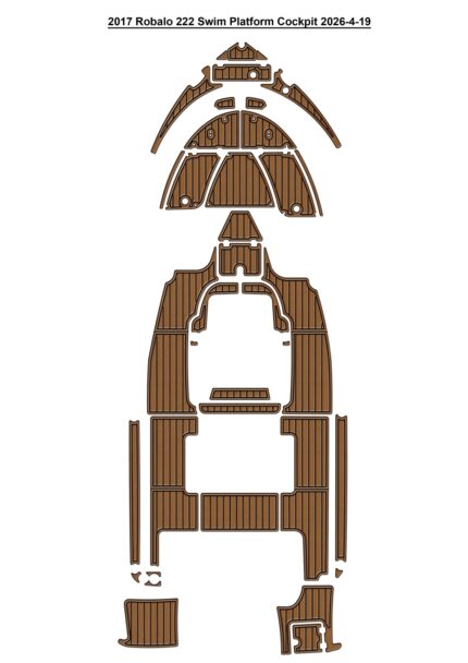 2017 Robalo 222 Swim Platform Cockpit Pad Boat EVA Foam Faux Teak Deck Floor Mat SeaDek Style Self Adhesive