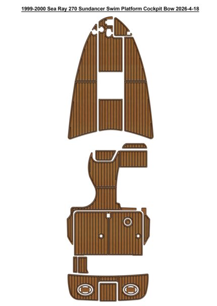 1999-2000 Sea Ray 270 Sundancer Swim Platform Cockpit Bow Pad Boat EVA Teak Deck Floor Mat SeaDek MarineMat Gatorstep Style