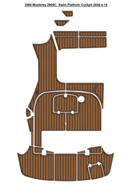 2006 Monterey 290SC Swim Platform Cockpit Pad Boat EVA Foam Faux Teak Deck Floor Mat Seadek MarineMat Gatorstep Style Self Adhesive