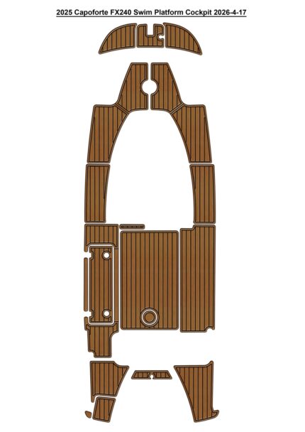 2025 Capoforte FX240 Swim Platform Cockpit Pad Boat EVA Foam Faux Teak Deck Floor Mat SeaDek Style Self Adhesive