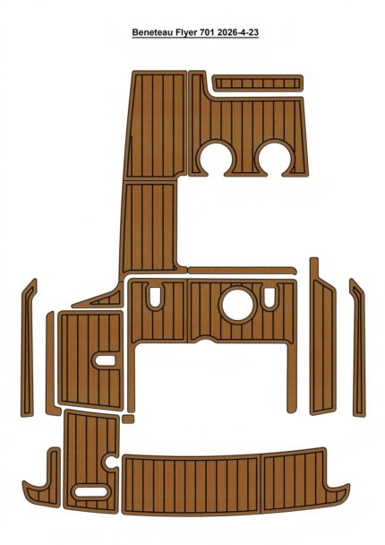 Beneteau Flyer 701 Swim Platform Cockpit Pad Boat EVA Foam Faux Teak Deck Floor Mat SeaDek MarineMat Gatorstep Style Self Adhesive