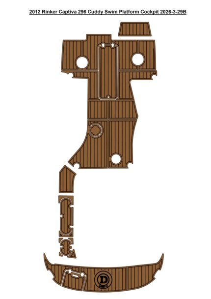 2012 Rinker Captiva 296 Cuddy Swim Platform Cockpit Boat EVA Faux Flooring Pad Mat SeaDek MarineMat Gatorstep Style Self Adhesive