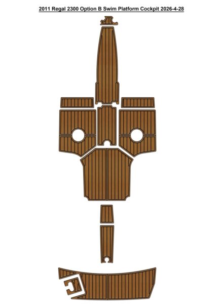 2011 Regal 2300 Option B Swim Platform Cockpit Pad Boat EVA Foam Faux Teak Deck Floor Mat SeaDek MarineMat Gatorstep Style Self Adhesive