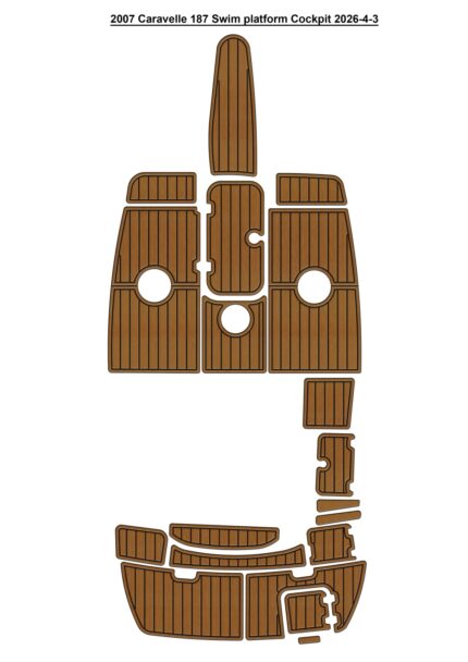 2007 Caravelle 187 Swim Platform Cockpit Pad Boat EVA Foam Faux Teak Deck Floor Mat SeaDek Style Self Adhesive