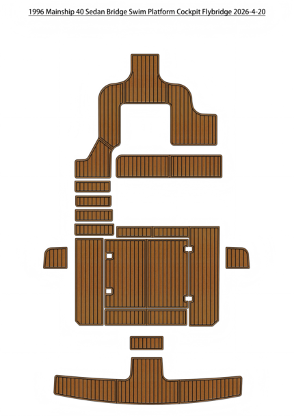 1996 Mainship 40 Sedan Bridge Swim Platform Cockpit Flybridge Pad Boat EVA Foam Faux Teak Deck Floor Mat SeaDek Style Self