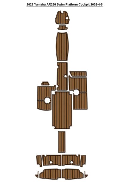 2022 Yamaha 250 252 255 Swim Platform Cockpit Boat EVA Faux Teak Floor Pad SeaDek MarineMat Gatorstep Style Self Adhesive