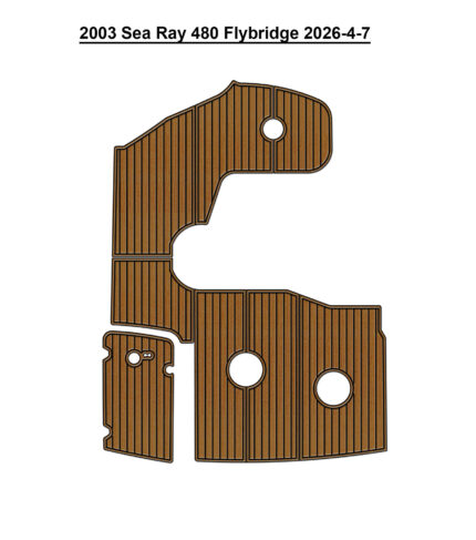 2003 Sea Ray 480 Flybridge Pad Boat EVA Foam Teak Deck Floor Mat SeaDek MarineMat Gatorstep Style Self Adhesive