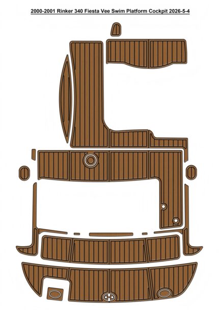 2000-2001 Rinker 340 Fiesta Vee Swim Platform Cockpit Pad Boat EVA Foam Faux Teak Deck Floor Mat SeaDek MarineMat Gatorstep Style Self Adhesive