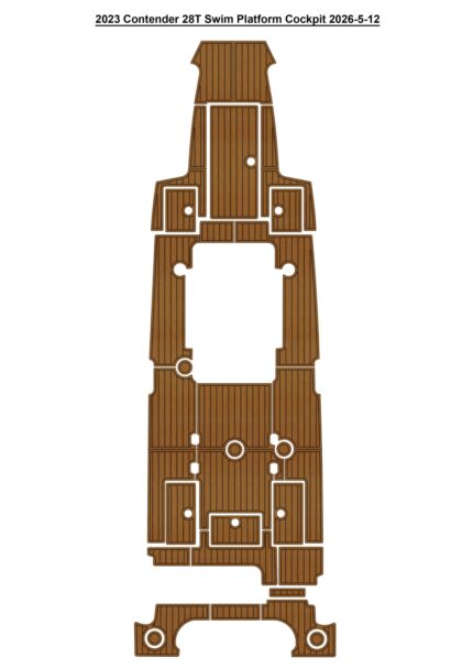 2023 Contender 28T Swim Platform Cockpit Pad Boat EVA Foam Faux Teak Deck Floor Mat SeaDek Style Self Adhesive