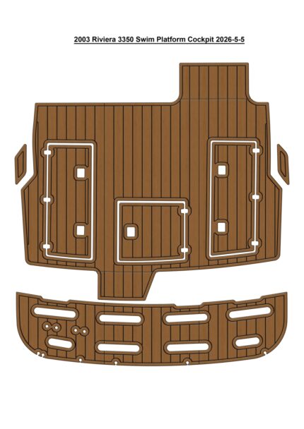 2003 Riviera 3350 Swim Platform Cockpit Pad Boat EVA Foam Faux Teak Deck Floor Mat SeaDek Style Self Adhesive