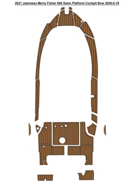 2021 Jeanneau Merry Fisher 695 Swim Platform Cockpit Bow Pad Boat EVA Foam Faux Teak Deck Floor Mat SeaDek Style Self Adhesive