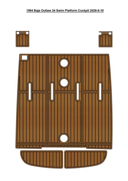 1994 Baja Outlaw 24 Swim Platform Cockpit Pad Boat EVA Foam Faux Teak Deck Floor Mat SeaDek Style Self Adhesive