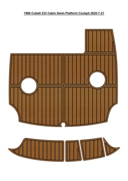 1998 Cobalt 233 Cabin Swim Platform Cockpit Pad Boat EVA Foam Faux Teak Deck Floor Mat SeaDek Gatorstep Style Self Adhesive
