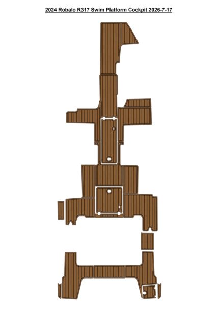 2024 Robalo R317 Swim Platform Cockpit Pad Boat EVA Foam Faux Teak Deck Floor Mat SeaDek Style Self Adhesive