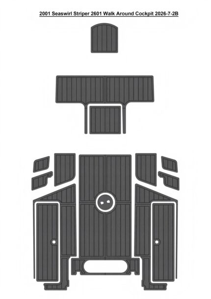 2008 Seaswirl Striper 2601 Walk Around Cockpit Boat EVA Foam Teak Deck Floor Pad Mat SeaDek Gatorstep Style Self Adhesive